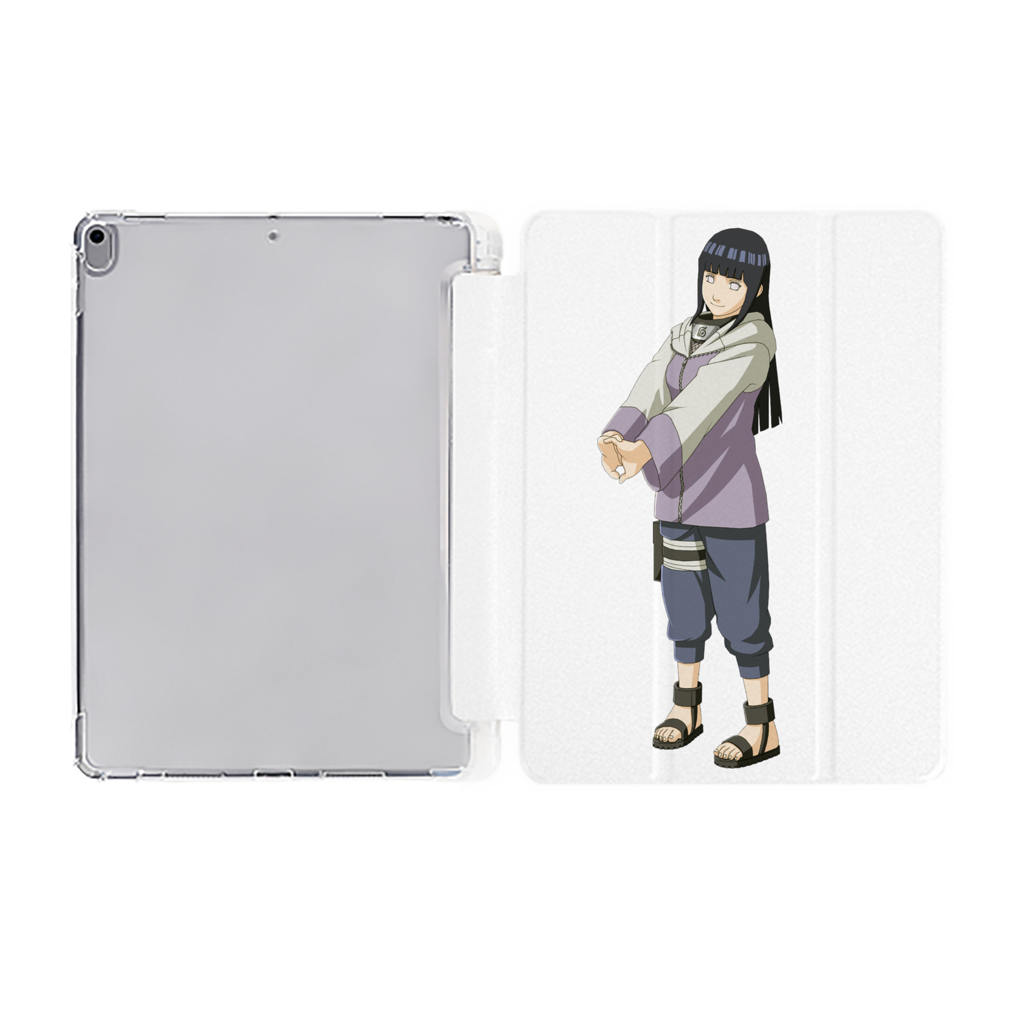 （画像用） NARUTO -ナルト- 日向ヒナタ Hyūga Hinata IPad ケース ペン収納付き 三つ折りスタンド PUレザー×シリコン 対応機種9.5/10.5/10.9インチ